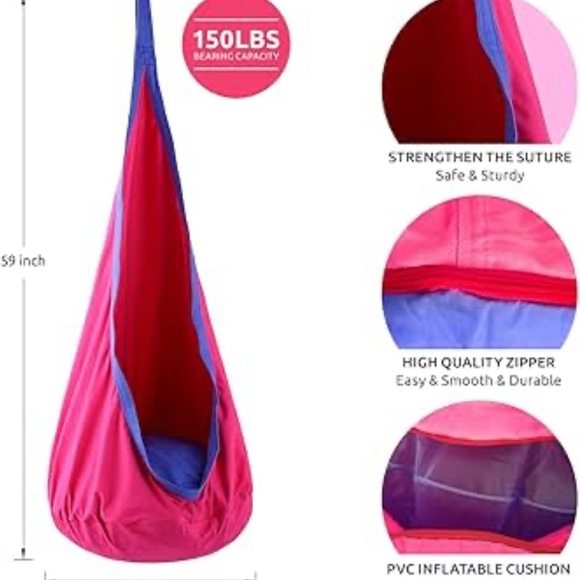 Other - Pink and Blue Hanging Pod Swing Chair